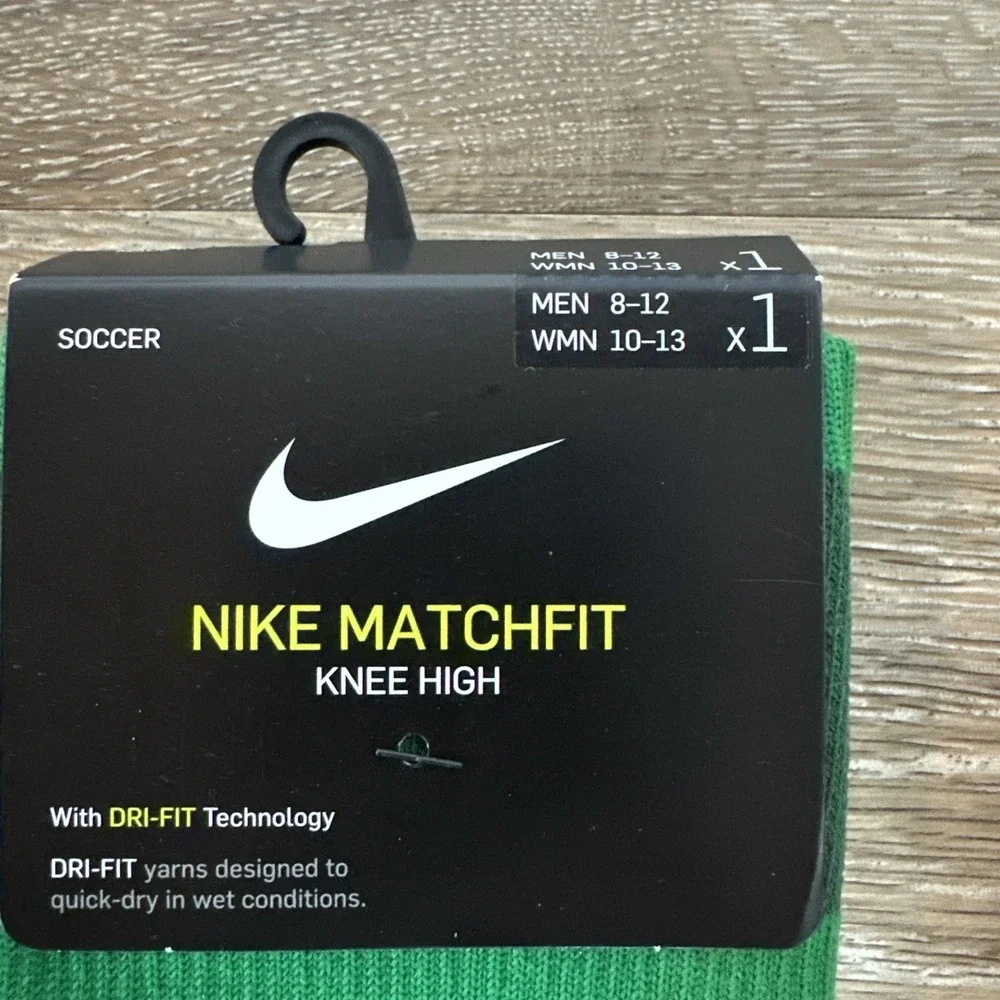 Nike Factory Team Crew Soccer Socks Green Cushioned Dri-FIT Adult Large NWT